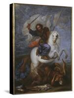 St. James the Great at the Battle of Clavijo-Spanish School-Stretched Canvas