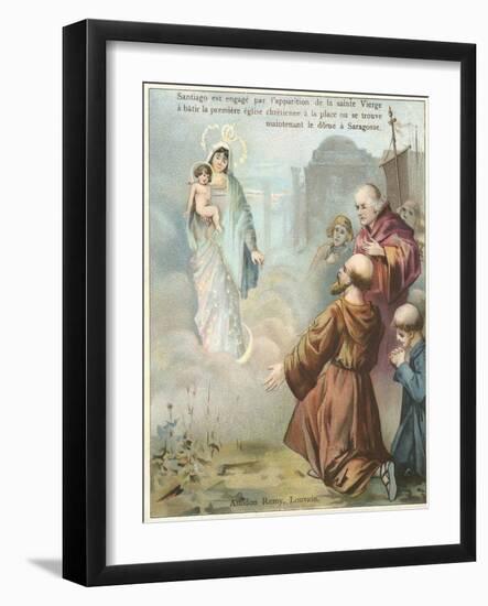 St James the Great Sees a Vision of the Virgin Mary at Saragossa-null-Framed Giclee Print