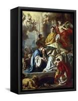 St. Januarius Visited in Prison by Proculus and Sosius-Francesco Solimena-Framed Stretched Canvas