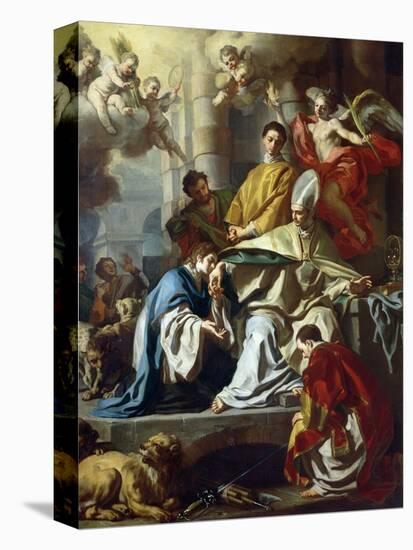 St. Januarius Visited in Prison by Proculus and Sosius-Francesco Solimena-Stretched Canvas