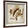 St Jerome, C.1622 - 1624 (Pen and Brown Ink with Brown Wash on White Paper)-Guercino-Framed Giclee Print