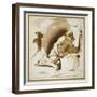 St Jerome, C.1622 - 1624 (Pen and Brown Ink with Brown Wash on White Paper)-Guercino-Framed Giclee Print