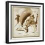 St Jerome, C.1622 - 1624 (Pen and Brown Ink with Brown Wash on White Paper)-Guercino-Framed Giclee Print