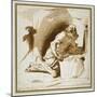 St Jerome, C.1622 - 1624 (Pen and Brown Ink with Brown Wash on White Paper)-Guercino-Mounted Giclee Print