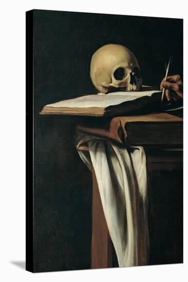 St. Jerome (Detail of skull)-Caravaggio-Stretched Canvas