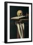 St. Jerome (Detail of skull)-Caravaggio-Framed Art Print