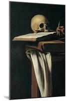 St. Jerome (Detail of skull)-Caravaggio-Mounted Art Print