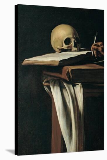 St. Jerome (Detail of skull)-Caravaggio-Stretched Canvas