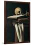 St. Jerome (Detail of skull)-Caravaggio-Framed Art Print