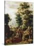 St Jerome in a Landscape, C1530-C1550-Herri Met De Bles-Stretched Canvas