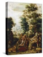 St Jerome in a Landscape, C1530-C1550-Herri Met De Bles-Stretched Canvas