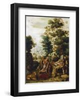 St Jerome in a Landscape, C1530-C1550-Herri Met De Bles-Framed Premium Giclee Print