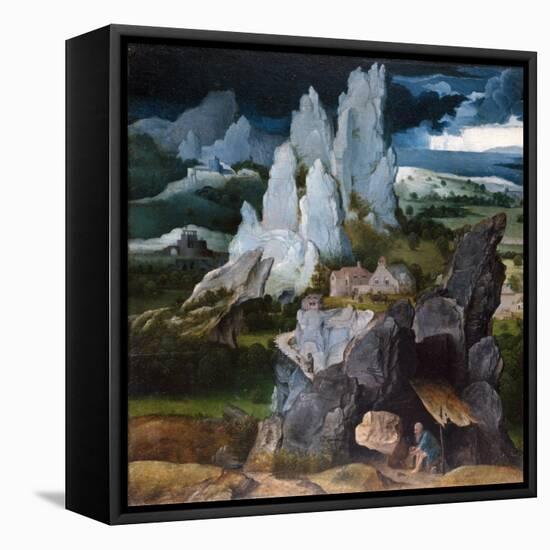 St. Jerome in a Rocky Landscape, c.1515-Joachim Patenier or Patinir-Framed Stretched Canvas