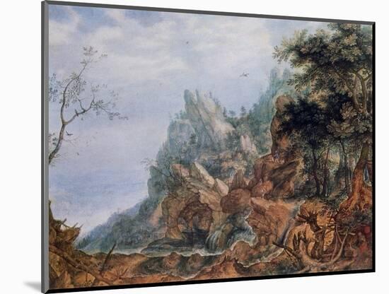 St Jerome in a Rocky Landscape, C1596-1639-Roelandt Savery-Mounted Giclee Print