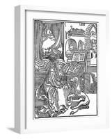 St Jerome in His Study Pulling a Thorn from a Lion's Paw, 1492-Albrecht Durer-Framed Giclee Print