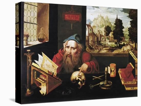 St. Jerome in His Study-Joos Van Cleve-Stretched Canvas