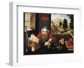 St. Jerome in His Study-Joos Van Cleve-Framed Giclee Print