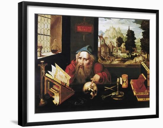 St. Jerome in His Study-Joos Van Cleve-Framed Giclee Print