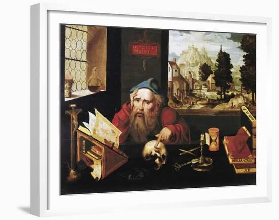 St. Jerome in His Study-Joos Van Cleve-Framed Giclee Print