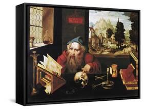 St. Jerome in His Study-Joos Van Cleve-Framed Stretched Canvas