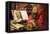 St. Jerome in Meditation-Marinus van Roejmerswaelen-Framed Stretched Canvas