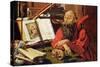St. Jerome in Meditation-Marinus van Roejmerswaelen-Stretched Canvas
