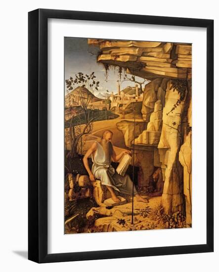 St. Jerome in the Desert, 1480-87-Giovanni Bellini-Framed Giclee Print