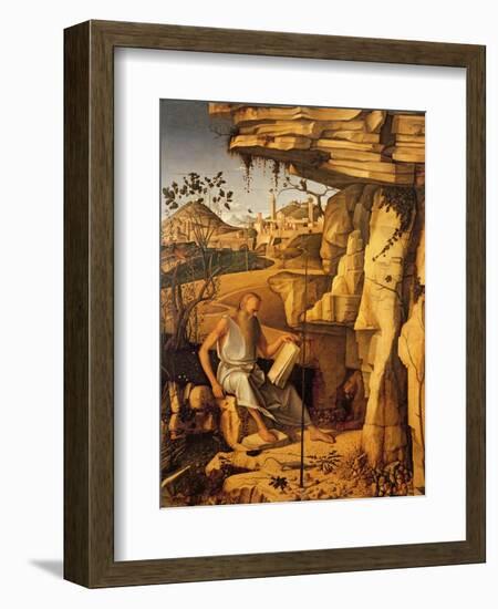 St. Jerome in the Desert, 1480-87-Giovanni Bellini-Framed Giclee Print