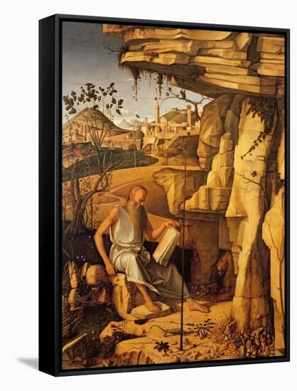 St. Jerome in the Desert, 1480-87-Giovanni Bellini-Framed Stretched Canvas