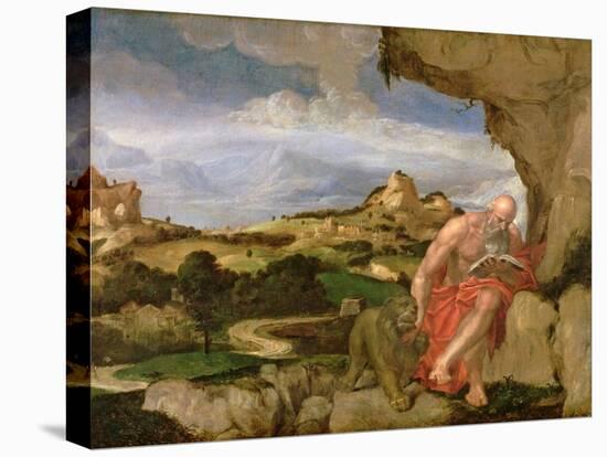 St. Jerome in the Wilderness, 16th Century-Lambert Sustris-Stretched Canvas