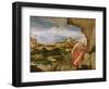 St. Jerome in the Wilderness, 16th Century-Lambert Sustris-Framed Giclee Print