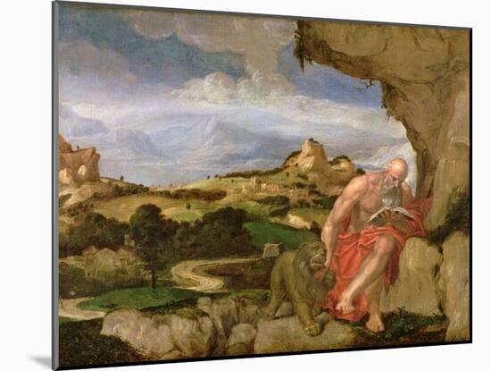 St. Jerome in the Wilderness, 16th Century-Lambert Sustris-Mounted Giclee Print