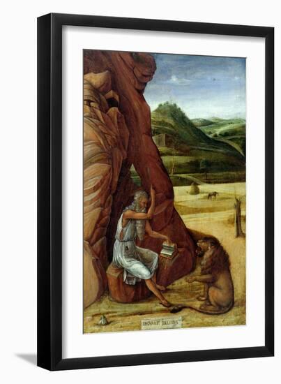 St. Jerome in the Wilderness, C.1450-Giovanni Bellini-Framed Giclee Print