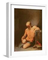 St. Jerome (Oil on Copper)-Lubin Baugin-Framed Giclee Print