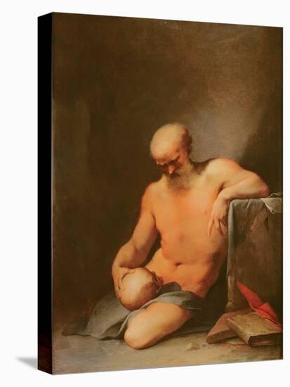 St. Jerome (Oil on Copper)-Lubin Baugin-Stretched Canvas