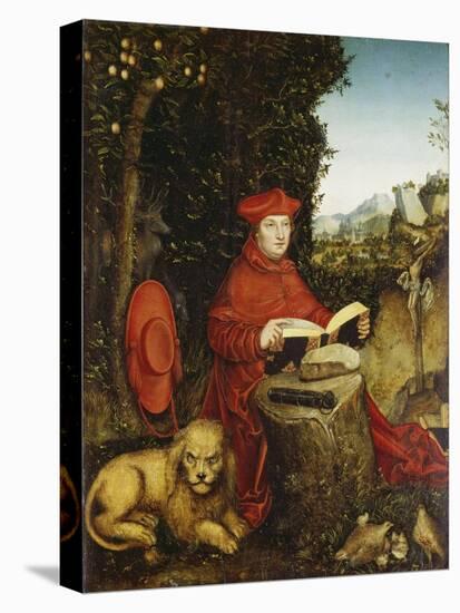 St. Jerome Reading-Lucas Cranach the Elder-Stretched Canvas