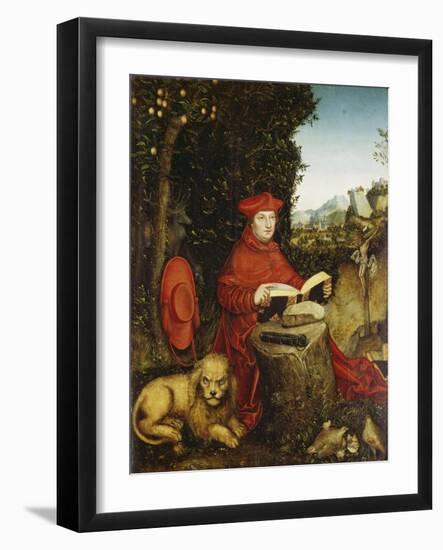 St. Jerome Reading-Lucas Cranach the Elder-Framed Giclee Print