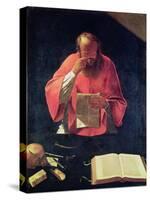St.Jerome Reading-Georges de La Tour-Stretched Canvas