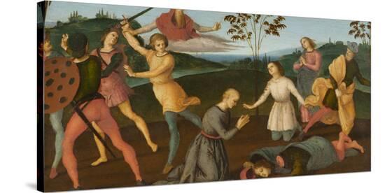 St. Jerome Saving Sylvanus and Punishing the Heretic Sabinianus, 1502-1503-Raphael-Stretched Canvas