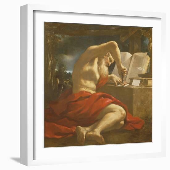 St. Jerome Sealing a Letter-Guercino-Framed Giclee Print