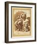 St. Jerome Seated on a Rock, Writing-Jacopo Negretti-Framed Giclee Print