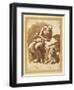 St. Jerome Seated on a Rock, Writing-Jacopo Negretti-Framed Giclee Print