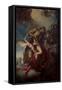 St. Jerome Transported to Heaven by Angels-Antonio De Pieri-Framed Stretched Canvas