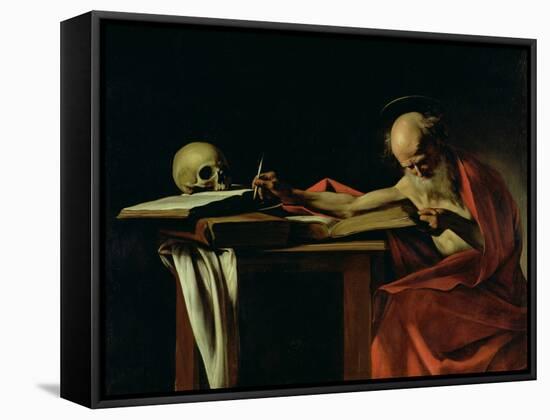 St. Jerome Writing, circa 1604-Caravaggio-Framed Stretched Canvas