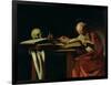 St. Jerome Writing, circa 1604-Caravaggio-Framed Giclee Print