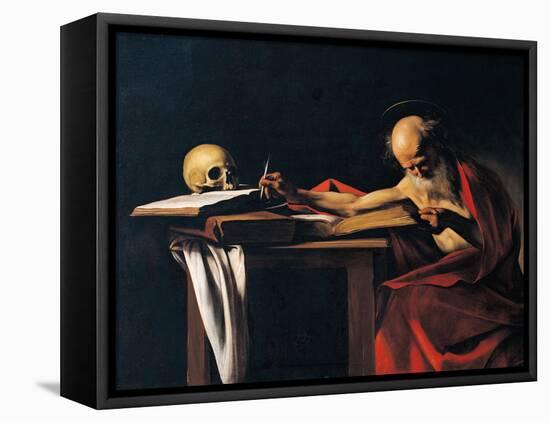 St Jerome-Caravaggio-Framed Stretched Canvas