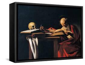 St Jerome-Caravaggio-Framed Stretched Canvas