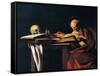 St Jerome-Caravaggio-Framed Stretched Canvas