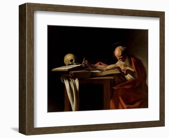 St. Jerome-Caravaggio-Framed Art Print