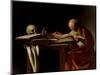 St. Jerome-Caravaggio-Mounted Art Print